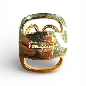 Salvatore Ferragamo Gold-Plated Scarf Ring | Made in Italy
